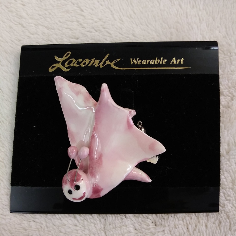 Vintage Lacombe Wearable Art Pink Pin
